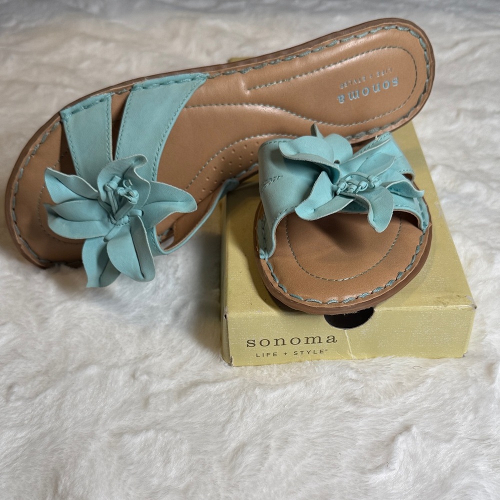Sonoma “Ursula” Women's Aqua Floral Sandals